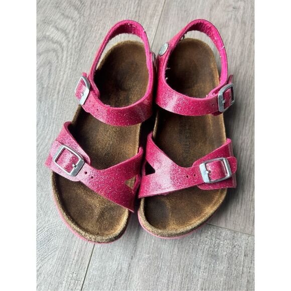 Birkenstock Rio Kids Magic Galaxy Bright Rose Pink Sandals Narrow Fit - Picture 1 of 8